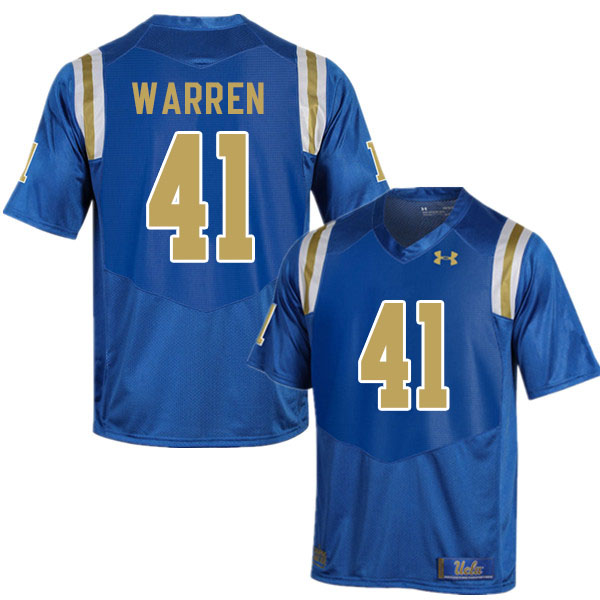Men #41 Jelani Warren UCLA Bruins College Football Jerseys Sale-Blue